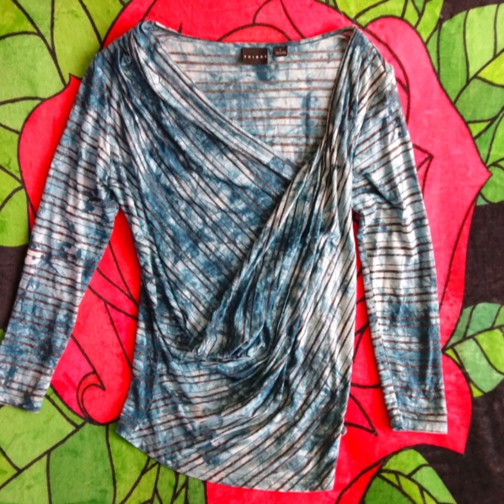Tribal Slouch Constructed Long Sleeve Top Size L